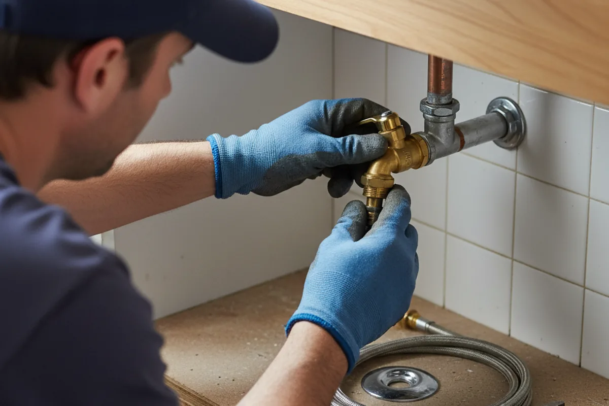 Shutoff valve and fitting work during Faucet and Fixture Repair in Amberson